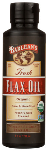 FLAX OIL BARLEANS 8 OZ OG    705875000017 Supply