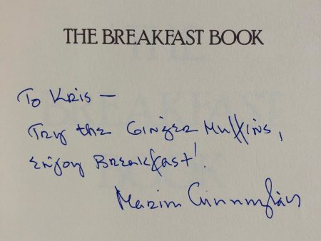 (Breakfast) Marion Cunningham. The Breakfast Book. SIGNED! Online now