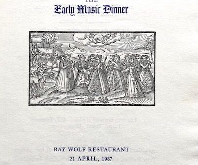 The Early Music Dinner Menu Hot on Sale