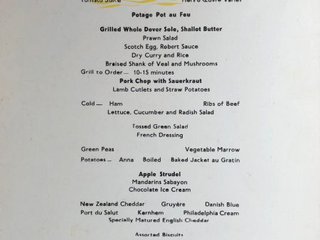 P & O Lines. Luncheon Menu Online