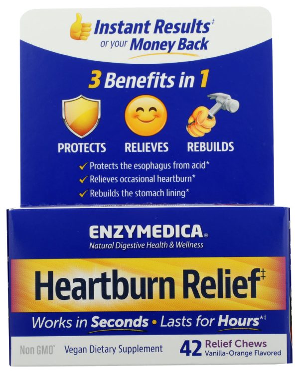 HEARTBURN RELIEF ENZYMEDICA 42CHEW    670480100301 Hot on Sale