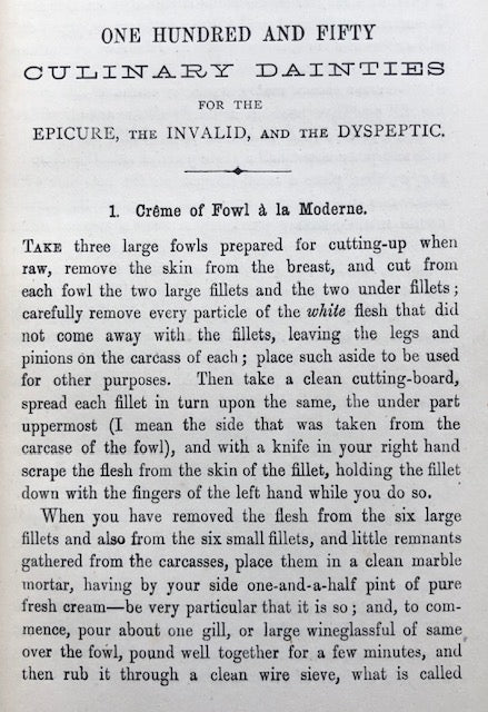 (Victorian - Invalid) Samuel Hobbs. One Hundred and Sixty Culinary Dainties: for the Epicure, the Invalid, and the Dyspeptic. Online Hot Sale