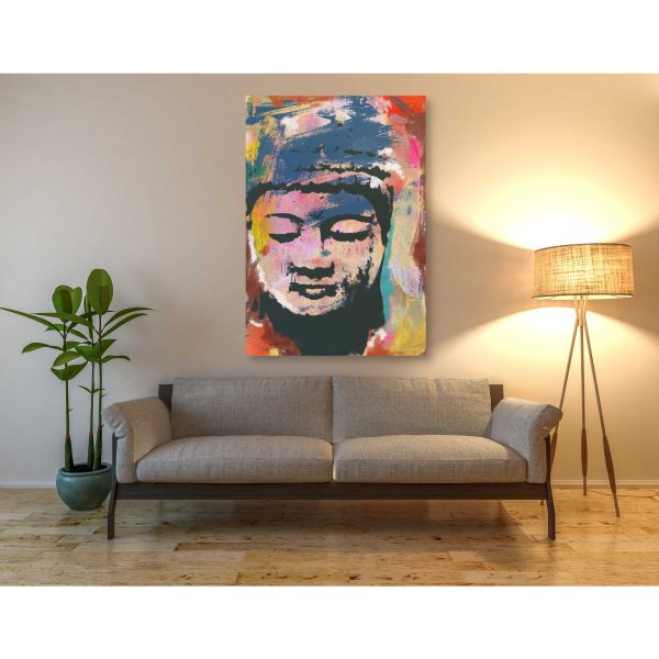 Painted Buddha  by Linda Woods, Canvas Wall Art For Discount