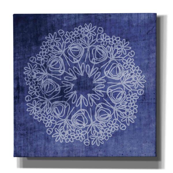 Indigo Mandala  by Linda Woods, Canvas Wall Art on Sale