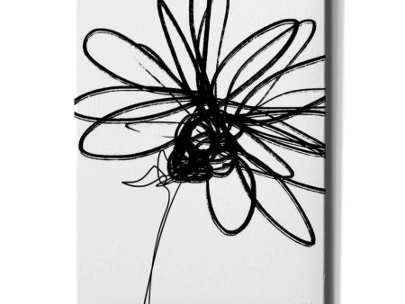 Black Ink Flower III  by Linda Woods, Canvas Wall Art Online Hot Sale