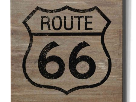 Route 66 Black On Wood  by Linda Woods, Canvas Wall Art For Sale