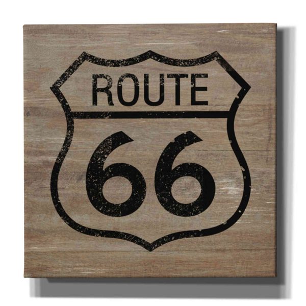 Route 66 Black On Wood  by Linda Woods, Canvas Wall Art For Sale