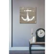 White Anchor on Natural  by Linda Woods, Canvas Wall Art Online Sale