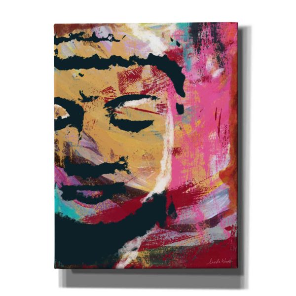 Painted Buddha III  by Linda Woods, Canvas Wall Art Cheap