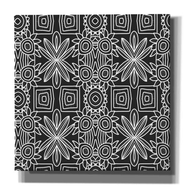 Black And White Boho Floral  by Linda Woods, Canvas Wall Art Supply