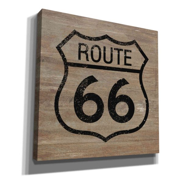 Route 66 Black On Wood  by Linda Woods, Canvas Wall Art For Sale