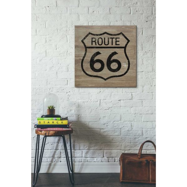 Route 66 Black On Wood  by Linda Woods, Canvas Wall Art For Sale