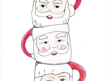 KAM489 - Santa Mugs - 12x16 For Sale